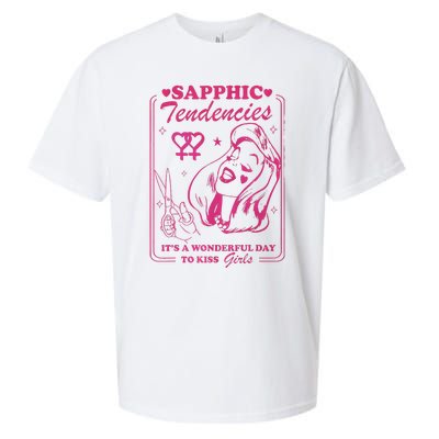 Sapphic Tendencies Sapphic Retro Lesbian Sueded Cloud Jersey T-Shirt