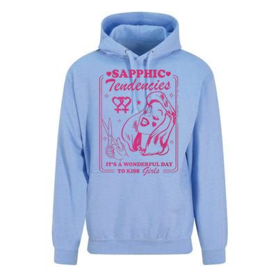 Sapphic Tendencies Sapphic Retro Lesbian Unisex Surf Hoodie