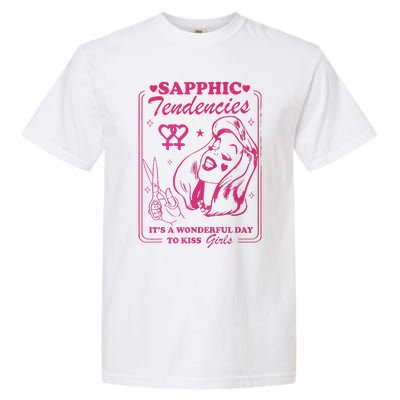 Sapphic Tendencies Sapphic Retro Lesbian Garment-Dyed Heavyweight T-Shirt