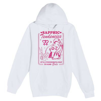 Sapphic Tendencies Sapphic Retro Lesbian Premium Pullover Hoodie