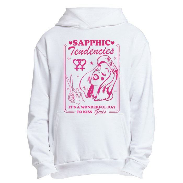 Sapphic Tendencies Sapphic Retro Lesbian Urban Pullover Hoodie