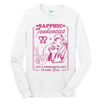 Sapphic Tendencies Sapphic Retro Lesbian Tall Long Sleeve T-Shirt