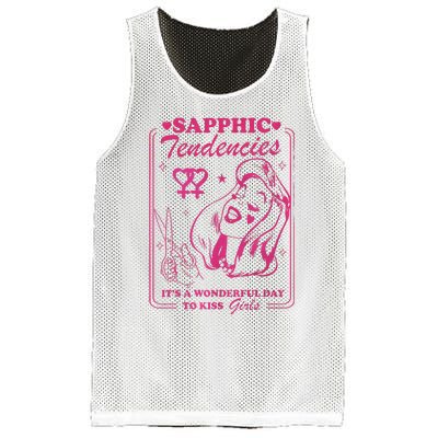 Sapphic Tendencies Sapphic Retro Lesbian Mesh Reversible Basketball Jersey Tank