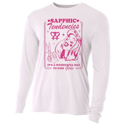 Sapphic Tendencies Sapphic Retro Lesbian Cooling Performance Long Sleeve Crew