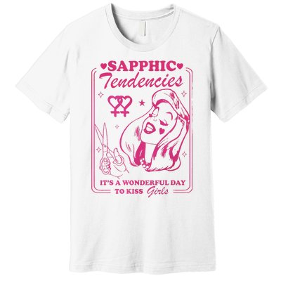 Sapphic Tendencies Sapphic Retro Lesbian Premium T-Shirt