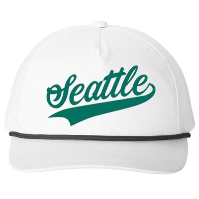 Seattle Text Snapback Five-Panel Rope Hat