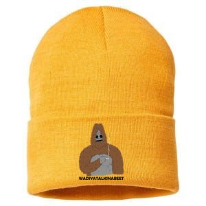 Sassy The Sasquatch Smoke Big Lez Show Retro Gamer Cult Meme Movie Music Sustainable Knit Beanie