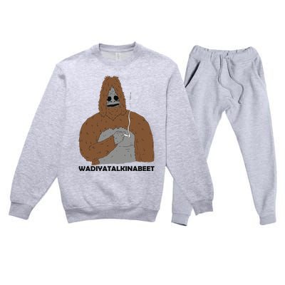 Sassy The Sasquatch Smoke Big Lez Show Retro Gamer Cult Meme Movie Music Premium Crewneck Sweatsuit Set