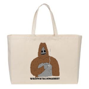 Sassy The Sasquatch Smoke Big Lez Show Retro Gamer Cult Meme Movie Music Cotton Canvas Jumbo Tote