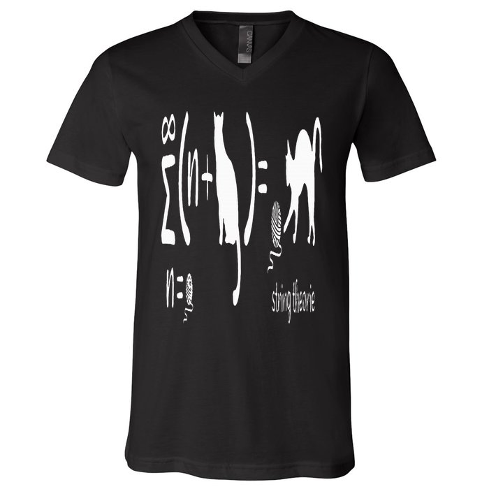 String Theory Science Nerd Physics Schrodinger's Cat V-Neck T-Shirt