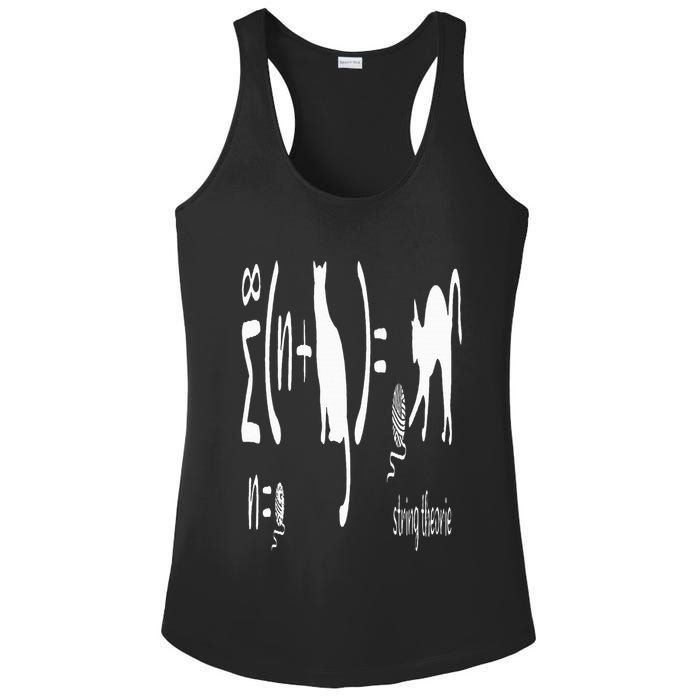 String Theory Science Nerd Physics Schrodinger's Cat Ladies PosiCharge Competitor Racerback Tank