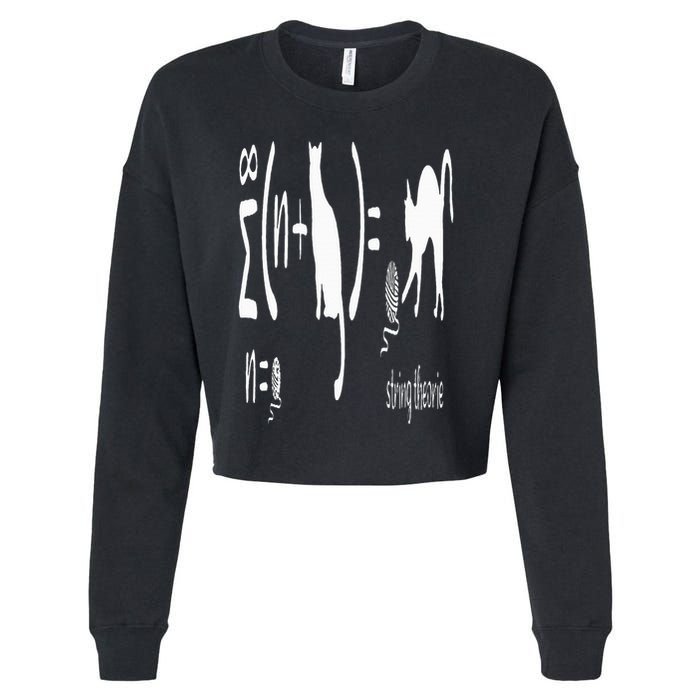 String Theory Science Nerd Physics Schrodinger's Cat Cropped Pullover Crew