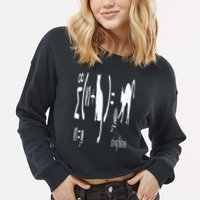 String Theory Science Nerd Physics Schrodinger's Cat Cropped Pullover Crew