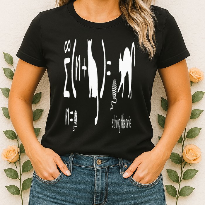 String Theory Science Nerd Physics Schrodinger's Cat Womens T-Shirt