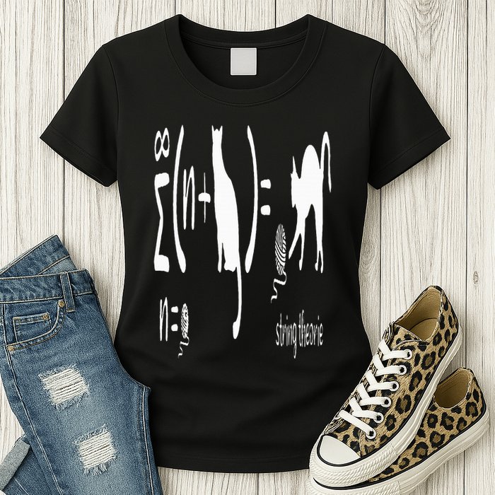 String Theory Science Nerd Physics Schrodinger's Cat Womens T-Shirt