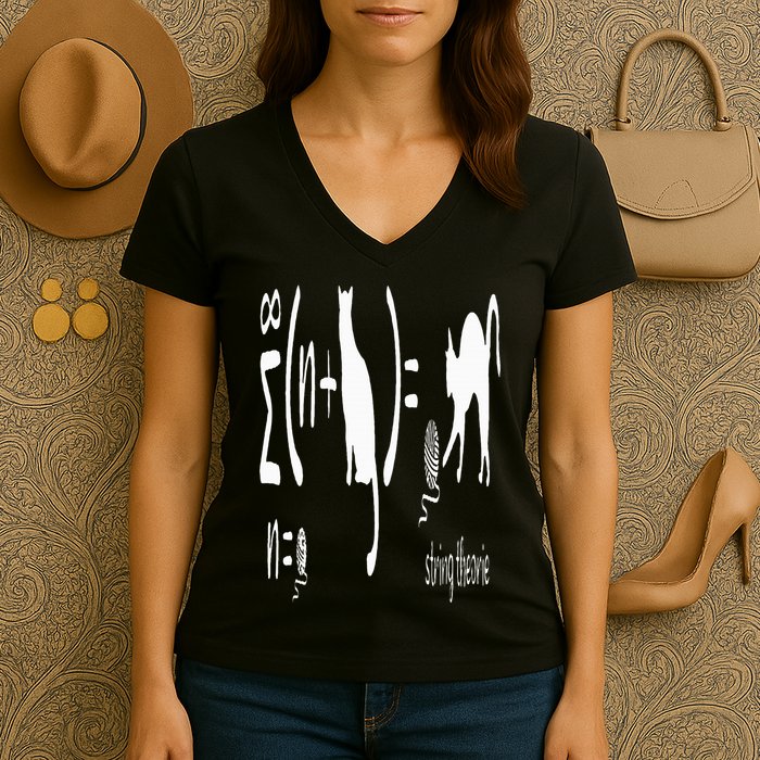 String Theory Science Nerd Physics Schrodinger's Cat Women's V-Neck T-Shirt