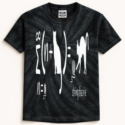 String Theory Science Nerd Physics Schrodinger's Cat Kids Tie-Dye T-Shirt