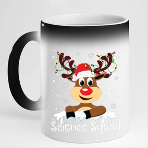 Science Teacher Squad Reindeer Christmas Teacher Xmas Lights 11oz Black Color Changing Mug