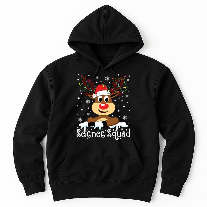 Science Teacher Squad Reindeer Christmas Teacher Xmas Lights Hoodie