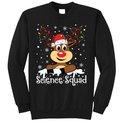 Science Teacher Squad Reindeer Christmas Teacher Xmas Lights Sweatshirt