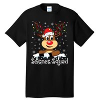 Science Teacher Squad Reindeer Christmas Teacher Xmas Lights Tall T-Shirt