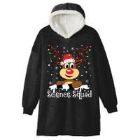 Science Teacher Squad Reindeer Christmas Teacher Xmas Lights Hooded Wearable Blanket