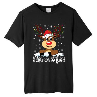 Science Teacher Squad Reindeer Christmas Teacher Xmas Lights Tall Fusion ChromaSoft Performance T-Shirt