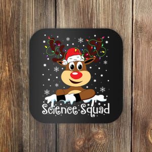 Science Teacher Squad Reindeer Christmas Teacher Xmas Lights Coaster