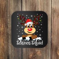 Science Teacher Squad Reindeer Christmas Teacher Xmas Lights Coaster