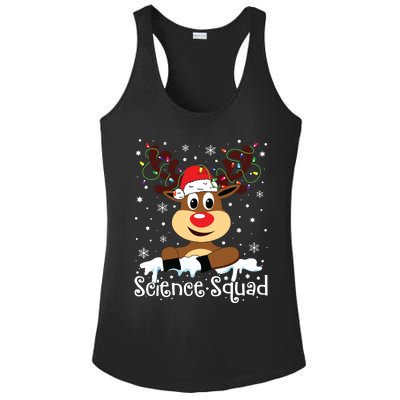 Science Teacher Squad Reindeer Christmas Teacher Xmas Lights Ladies PosiCharge Competitor Racerback Tank