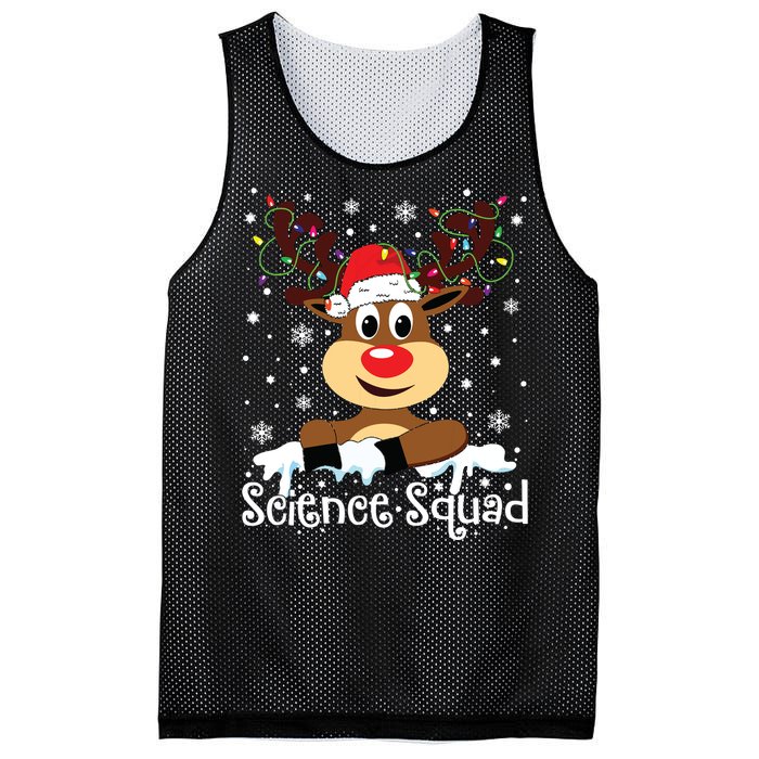 Science Teacher Squad Reindeer Christmas Teacher Xmas Lights Mesh Reversible Basketball Jersey Tank