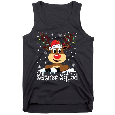 Science Teacher Squad Reindeer Christmas Teacher Xmas Lights Tank Top