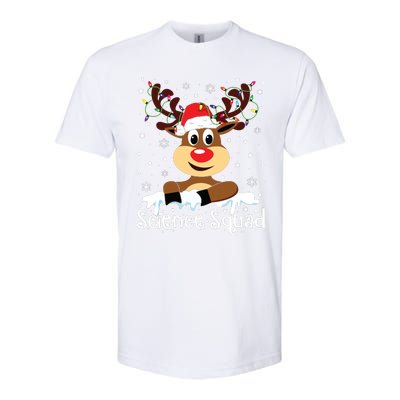 Science Teacher Squad Reindeer Christmas Teacher Xmas Lights Softstyle CVC T-Shirt