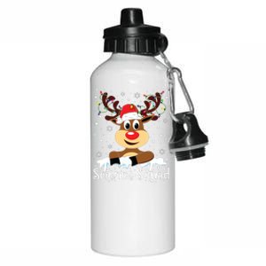 Science Teacher Squad Reindeer Christmas Teacher Xmas Lights Aluminum Water Bottle