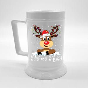 Science Teacher Squad Reindeer Christmas Teacher Xmas Lights Beer Stein