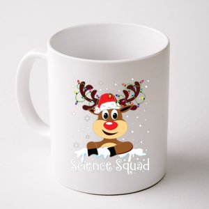 Science Teacher Squad Reindeer Christmas Teacher Xmas Lights Coffee Mug