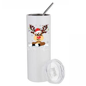 Science Teacher Squad Reindeer Christmas Teacher Xmas Lights Stainless Steel Tumbler