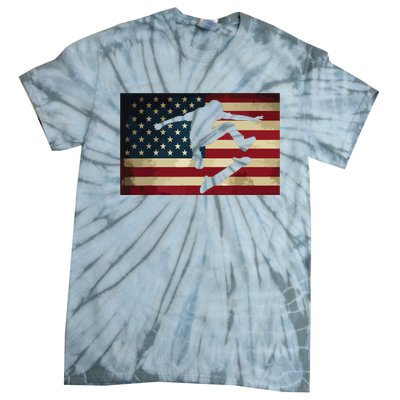 Skateboarding T Skater Skate Board American Flag Tie-Dye T-Shirt