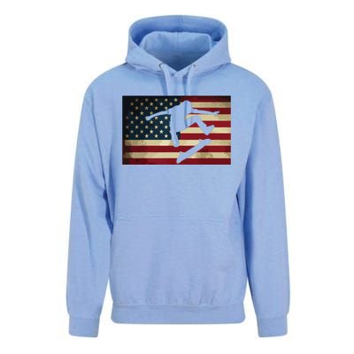 Skateboarding T Skater Skate Board American Flag Unisex Surf Hoodie