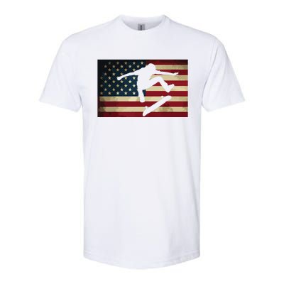 Skateboarding T Skater Skate Board American Flag Softstyle® CVC T-Shirt