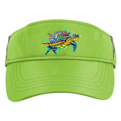 Save The Sea Turtles Funny Environmental Turtle Lover Outfit Adult Drive Performance Visor