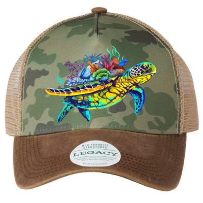 Save The Sea Turtles Funny Environmental Turtle Lover Outfit Legacy Tie Dye Trucker Hat