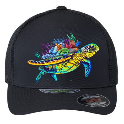 Save The Sea Turtles Funny Environmental Turtle Lover Outfit Flexfit Unipanel Trucker Cap