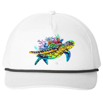 Save The Sea Turtles Funny Environmental Turtle Lover Outfit Snapback Five-Panel Rope Hat