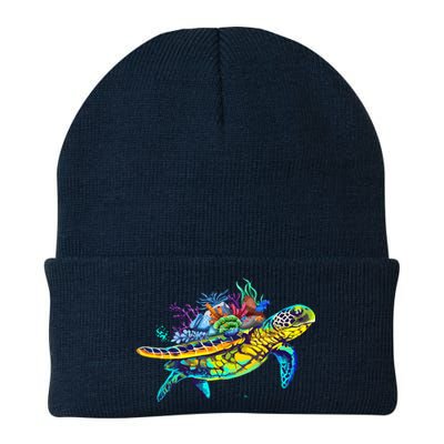 Save The Sea Turtles Funny Environmental Turtle Lover Outfit Knit Cap Winter Beanie