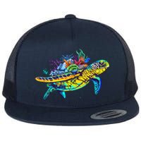 Save The Sea Turtles Funny Environmental Turtle Lover Outfit Flat Bill Trucker Hat