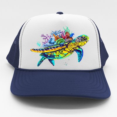 Save The Sea Turtles Funny Environmental Turtle Lover Outfit Trucker Hat