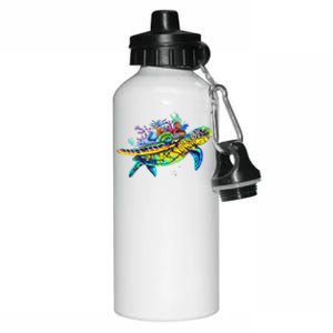 Save The Sea Turtles Funny Environmental Turtle Lover Outfit Aluminum Water Bottle