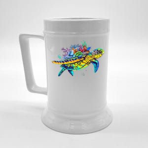 Save The Sea Turtles Funny Environmental Turtle Lover Outfit Beer Stein