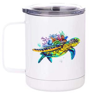 Save The Sea Turtles Funny Environmental Turtle Lover Outfit 12 oz Stainless Steel Tumbler Cup